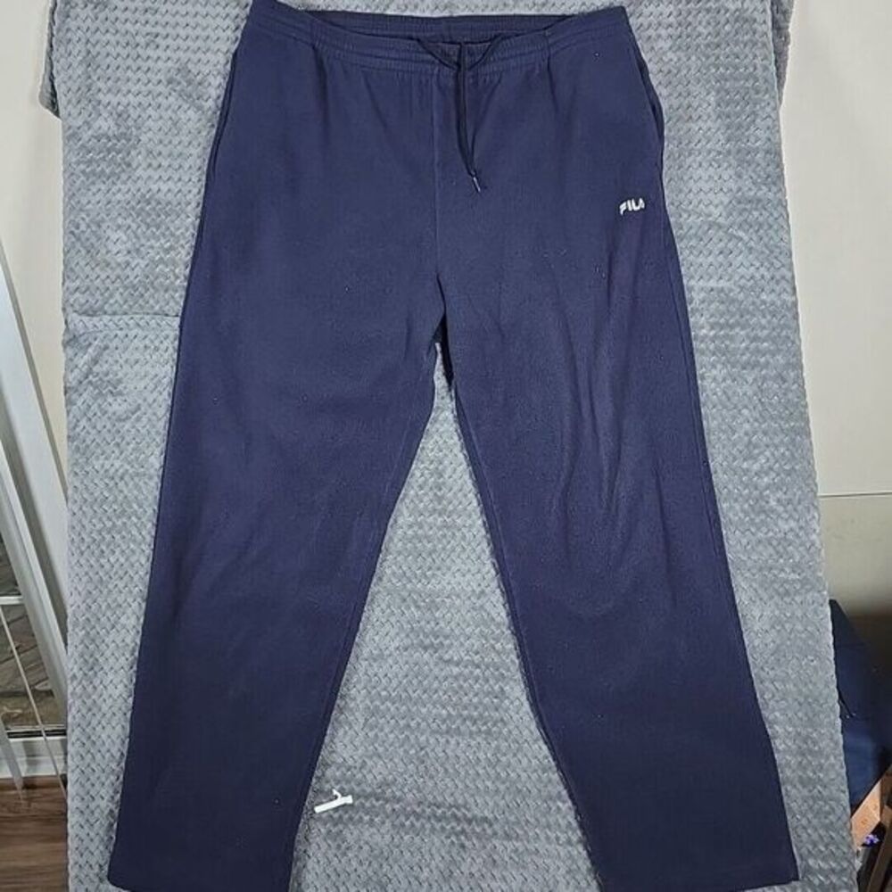 Vintage Fila Sweatpants Mens XXL Navy Fleece Sportswear Casual Streetwear Cozy